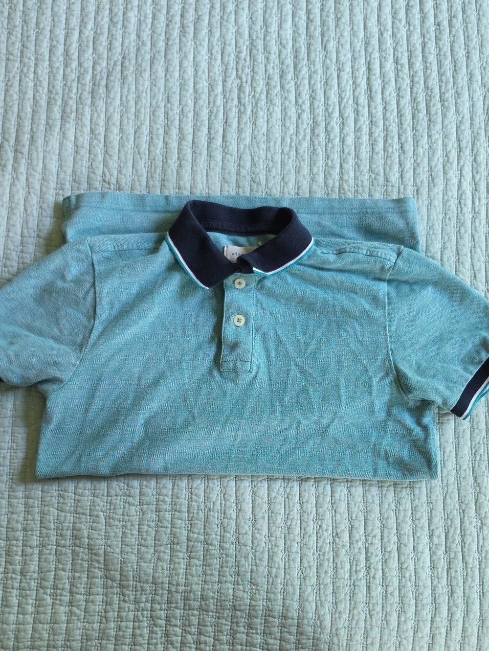 Aeropostale Teenager - Teal Polo with Navy Trim
